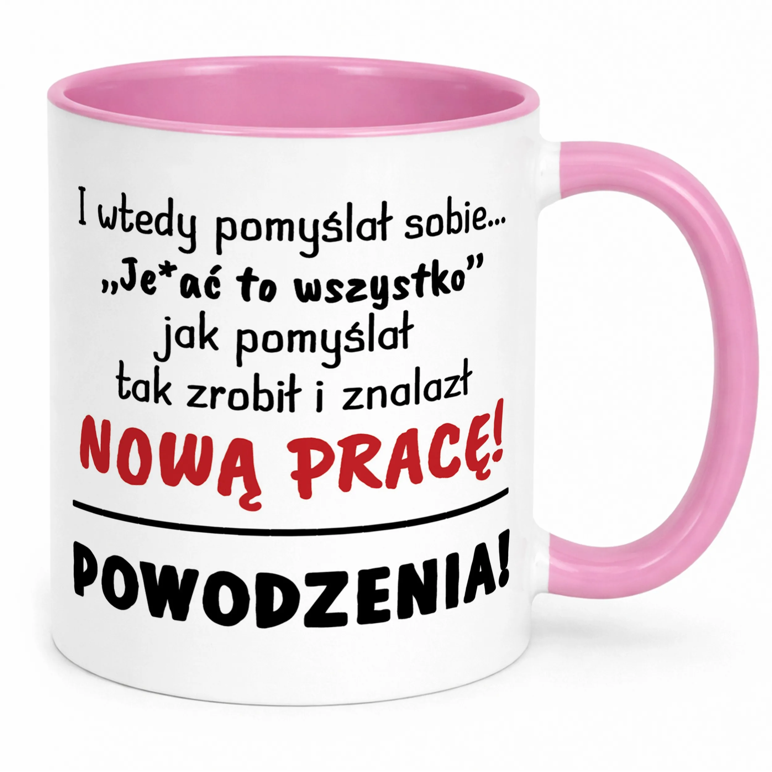 Kubek Różowy Na Pożegnanie Odejście z Pracy Zabawny Prezent
