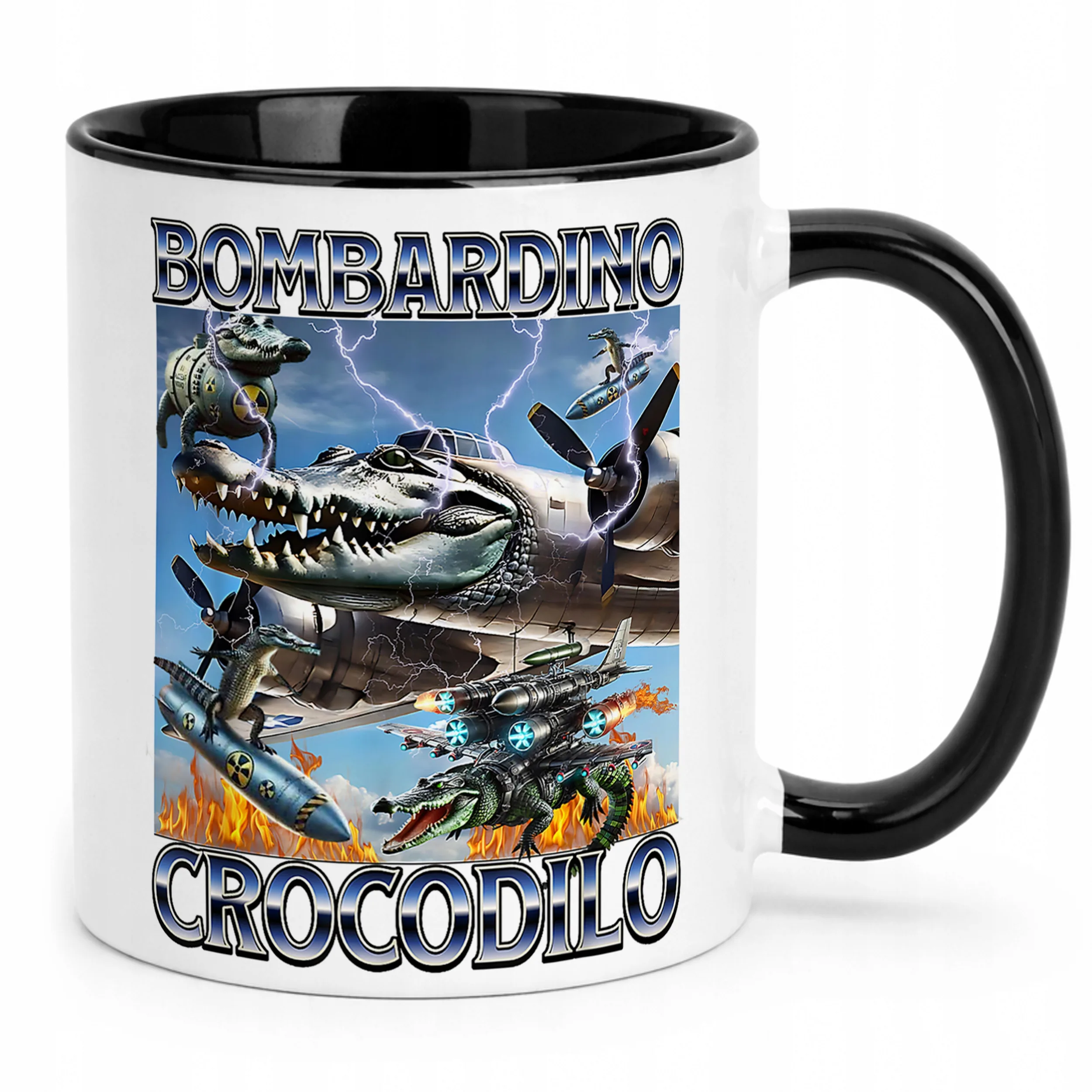 Kubek Czarny Bombardino Crocodilo viral tiktok brainrot