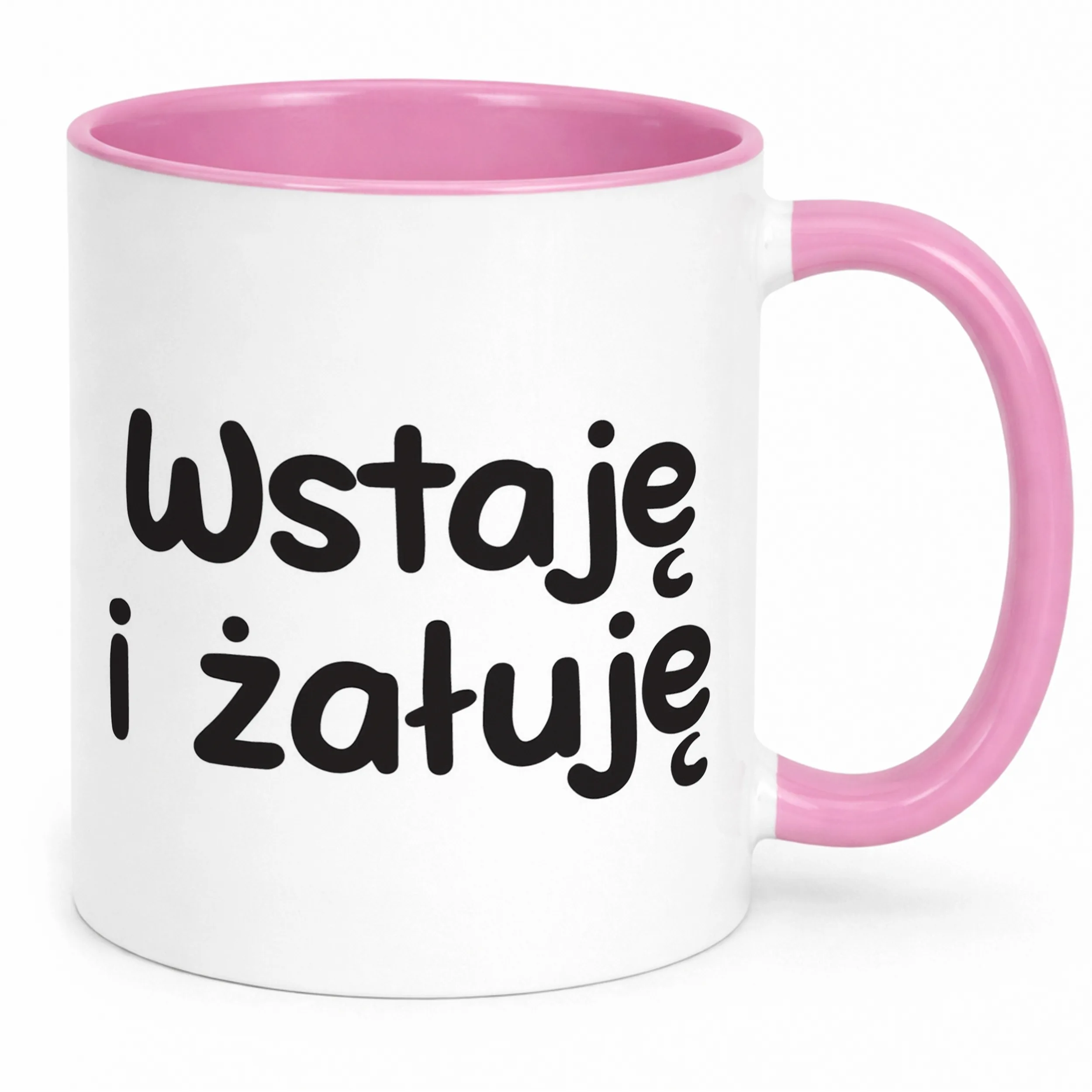 Kubek Różowy Wstaje i Żałuję Śmieszny Zabawny Prezent
