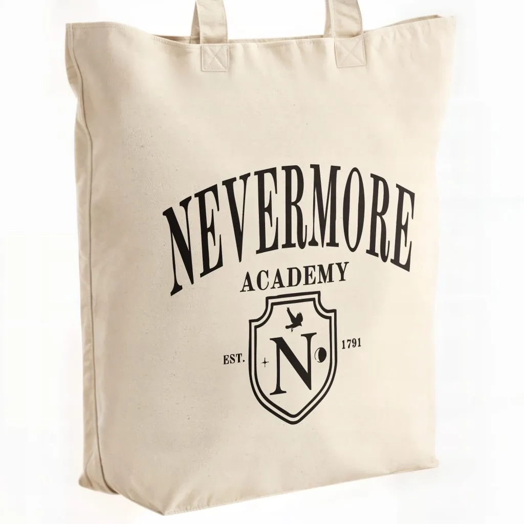 Torba bawełniana premium na zakupy Wednesday Nevermore Dla Fanów Serialu