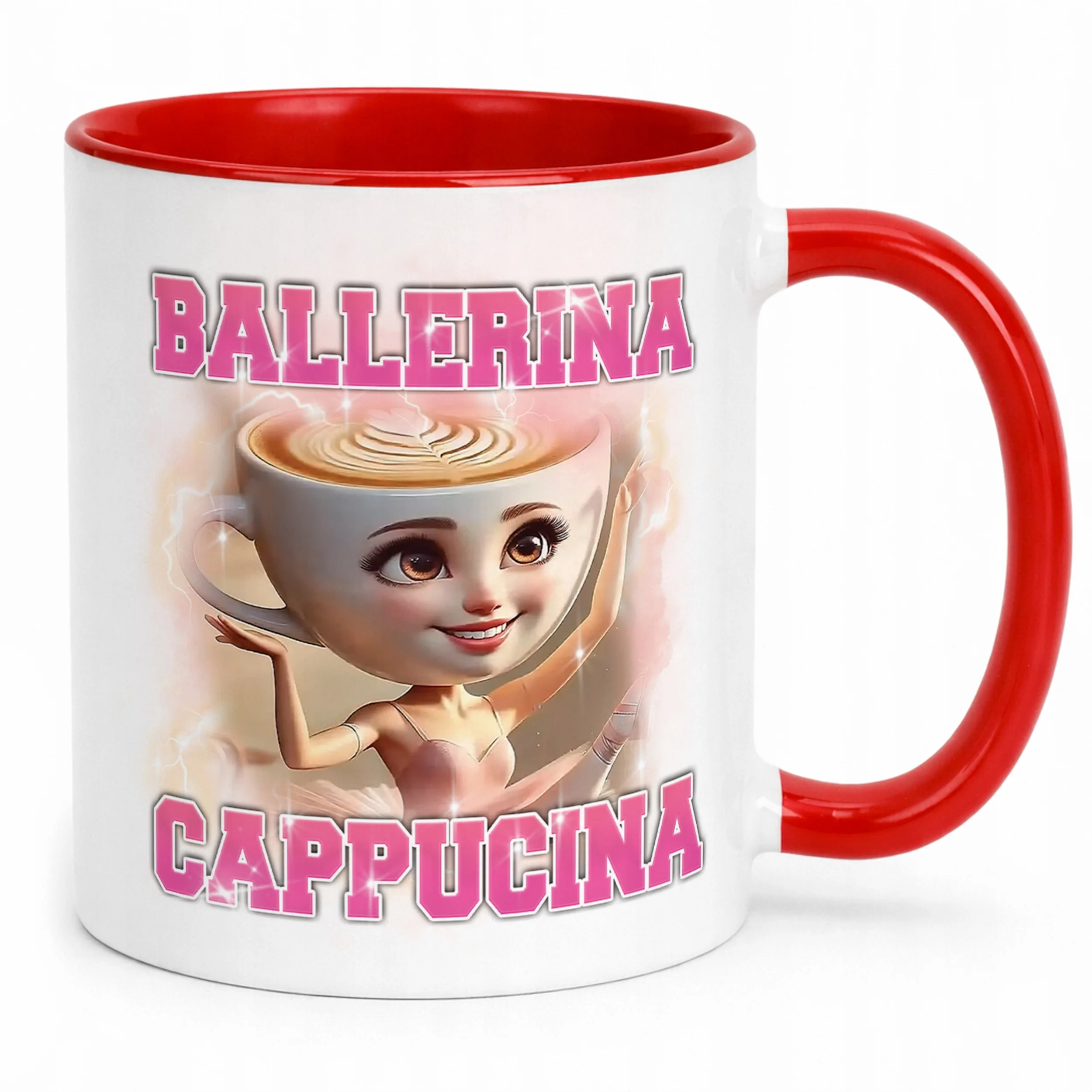 Kubek ceramiczny BRAINROT Ballerina Cappucina Memy Zabawny TikTok Viral