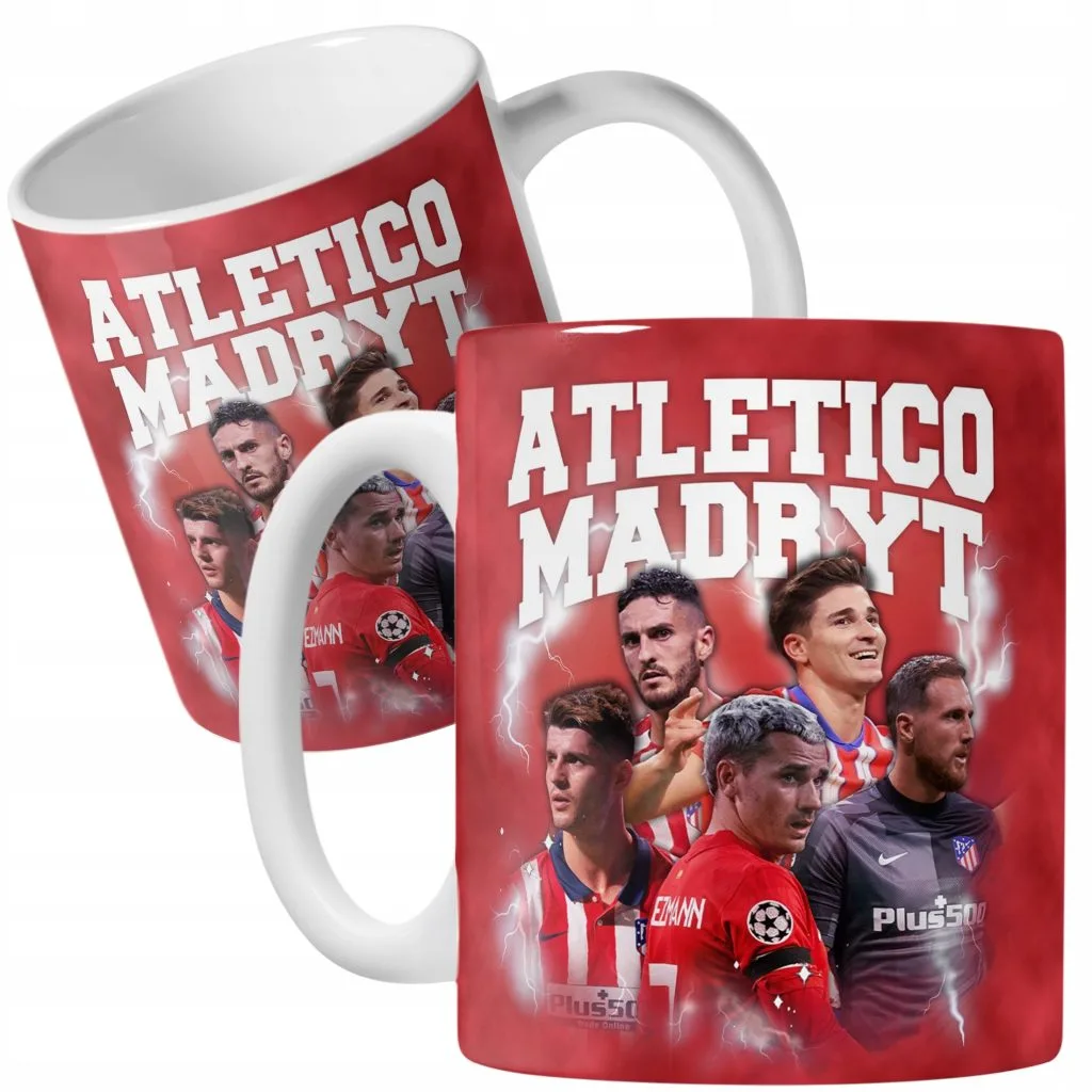 Kubek ceramiczny Atlético Madryt Griezmann Morata Oblak