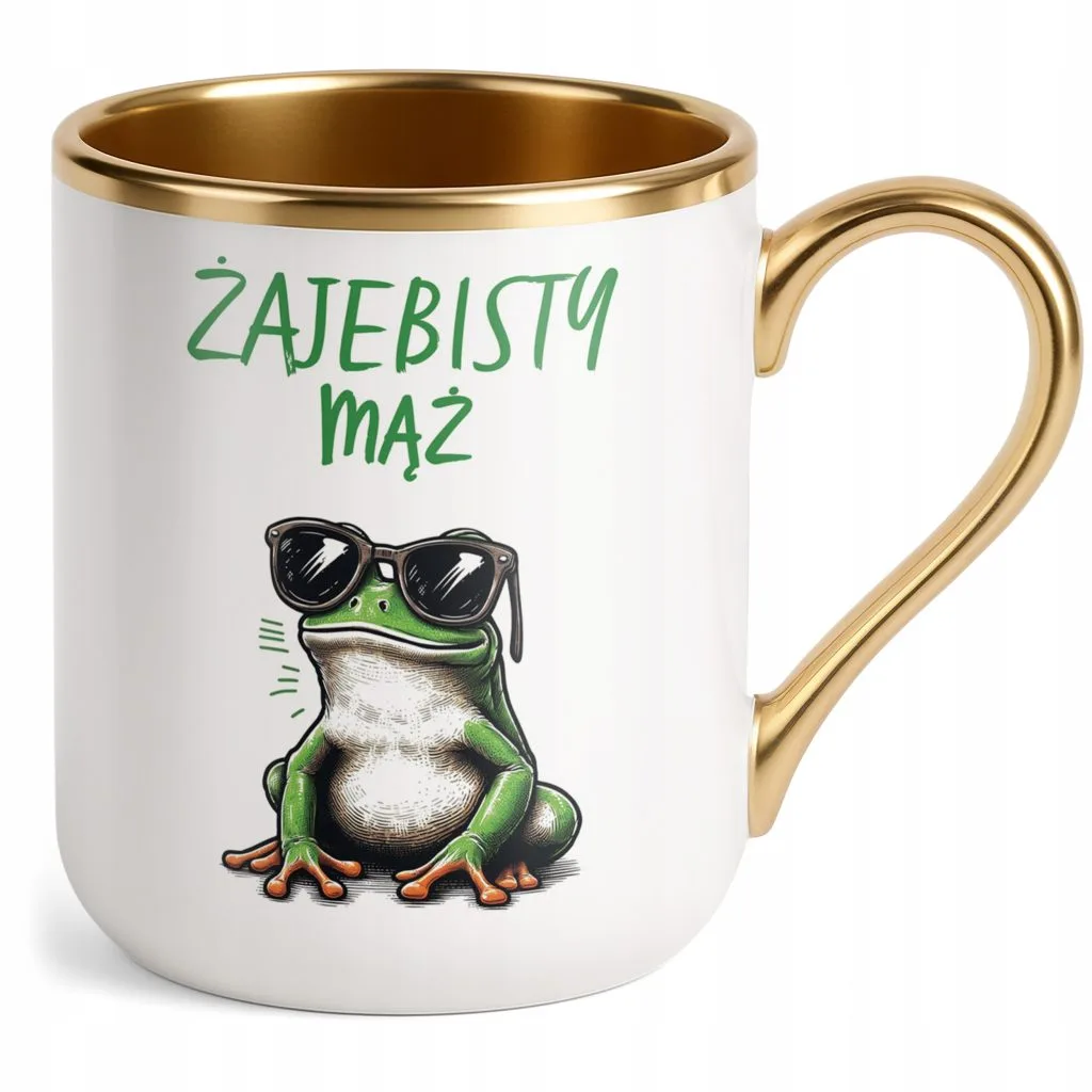 Kubek Premium Złoty Żajebisty Mąż Dla Mężczyzny Walentynki Prezent