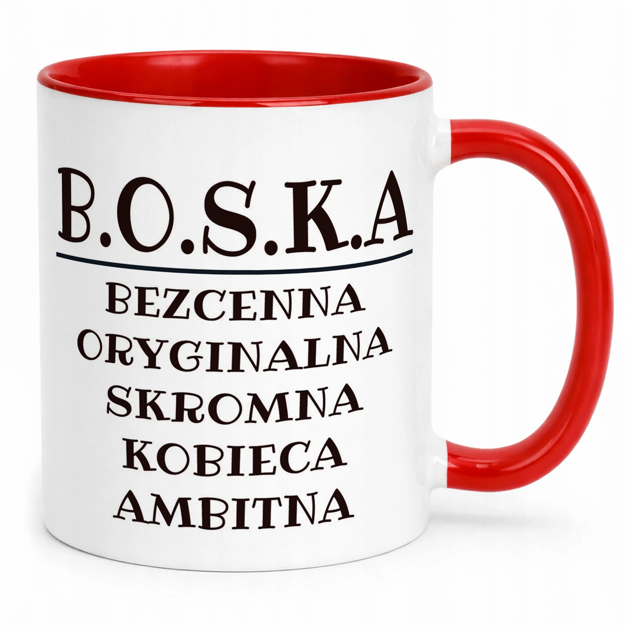Kubek ceramiczny B.O.S.K.A Dla Kobiety Śmieszny Zabawny Prezent