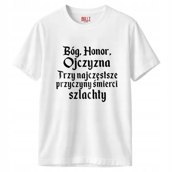 Koszulka biała męska 1670 Bóg Honor Ojczyzna
