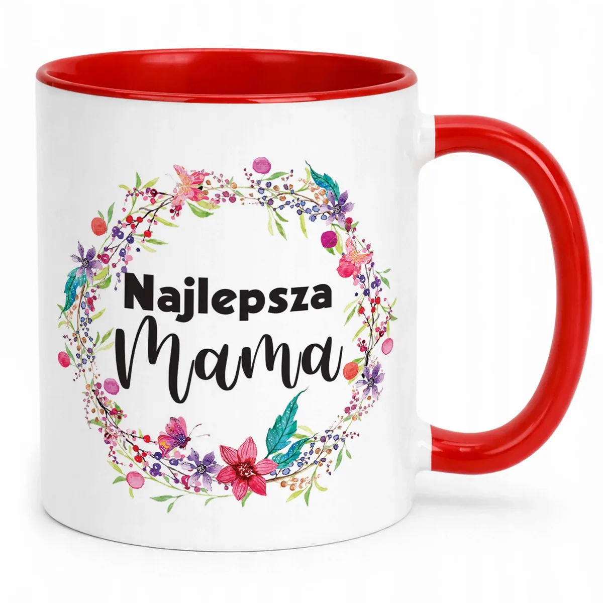 Kubek Czerwony Dzień Matki Dla Mamy Prezent Najlepsza Mama