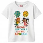Koszulka biała dziecięca Dzień Kropki Do Przedszkola Szkoły