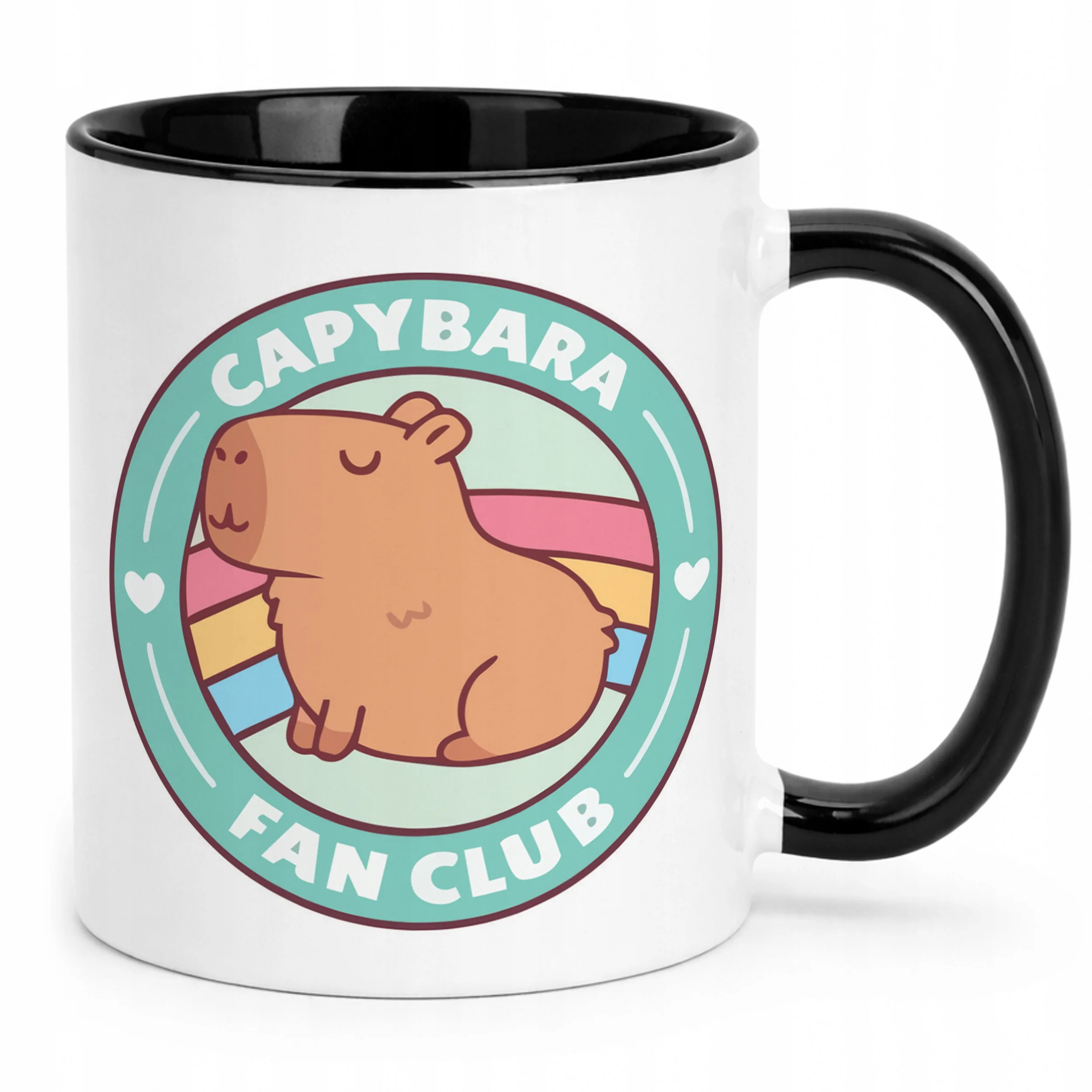 Kubek Czarny Kapibara Capybara Zwierzak Słodki Dla Dzieci Prezent