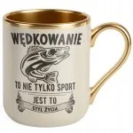 Kubek Premium Złoty Ecru Dla Wędkarza Wędkowanie Ryby Zabawny Prezent