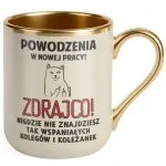 Kubek Premium Złoty Ecru Na Pożegnanie Odejście z Pracy Zabawny Prezent