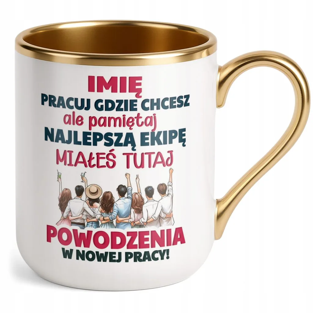 Kubek Premium Złoty Personalizowany Pożeganie Odejście z Pracy Prezent