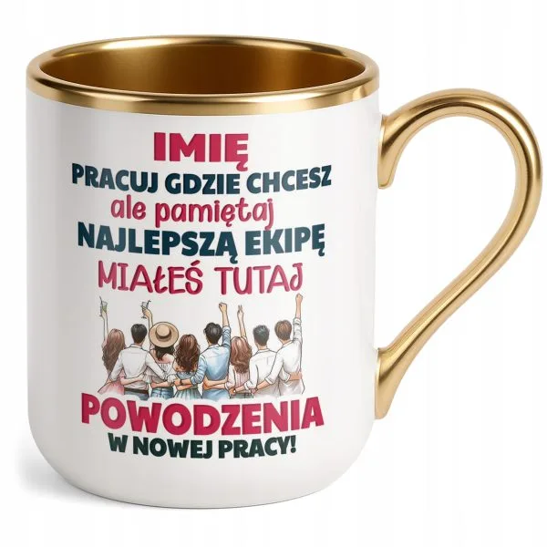 Kubek Premium Złoty Personalizowany Pożeganie Odejście z Pracy Prezent