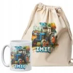 Zestaw personalizowany plecak bawełniany + kubek Traktor Rolnik Dla Fanów