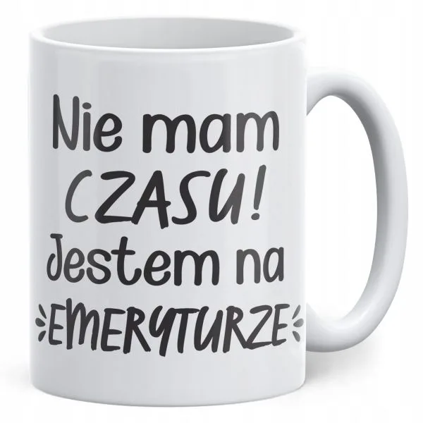 Kubek ceramiczny z okazji Emerytury Dla Emeryta Emerytki Prezent Upominek