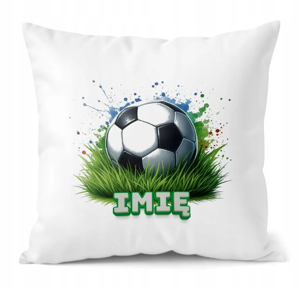 Poduszka 38×38 cm z Imieniem dla Piłkarza Piłka Nożna Football