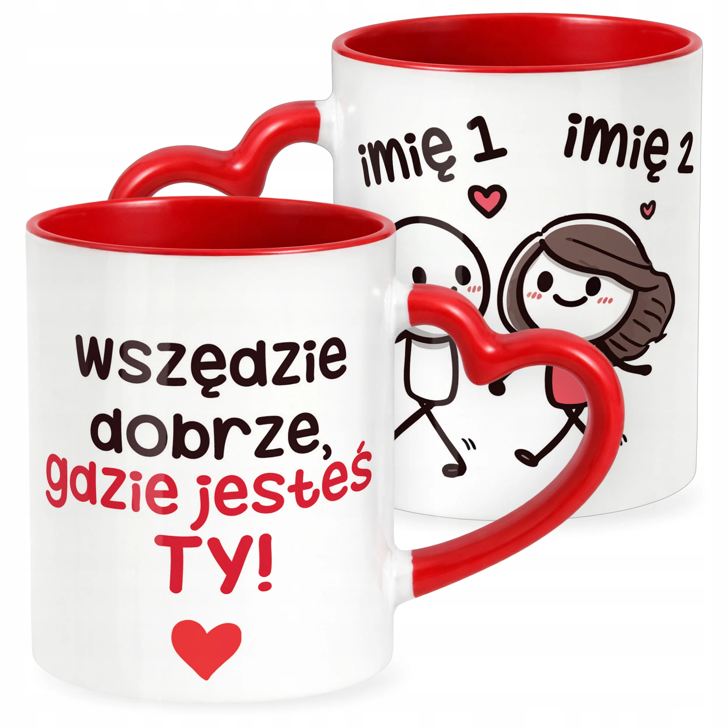 Kubek Walentynkowy Personalizowany Serce Walentynki Prezent Upominek