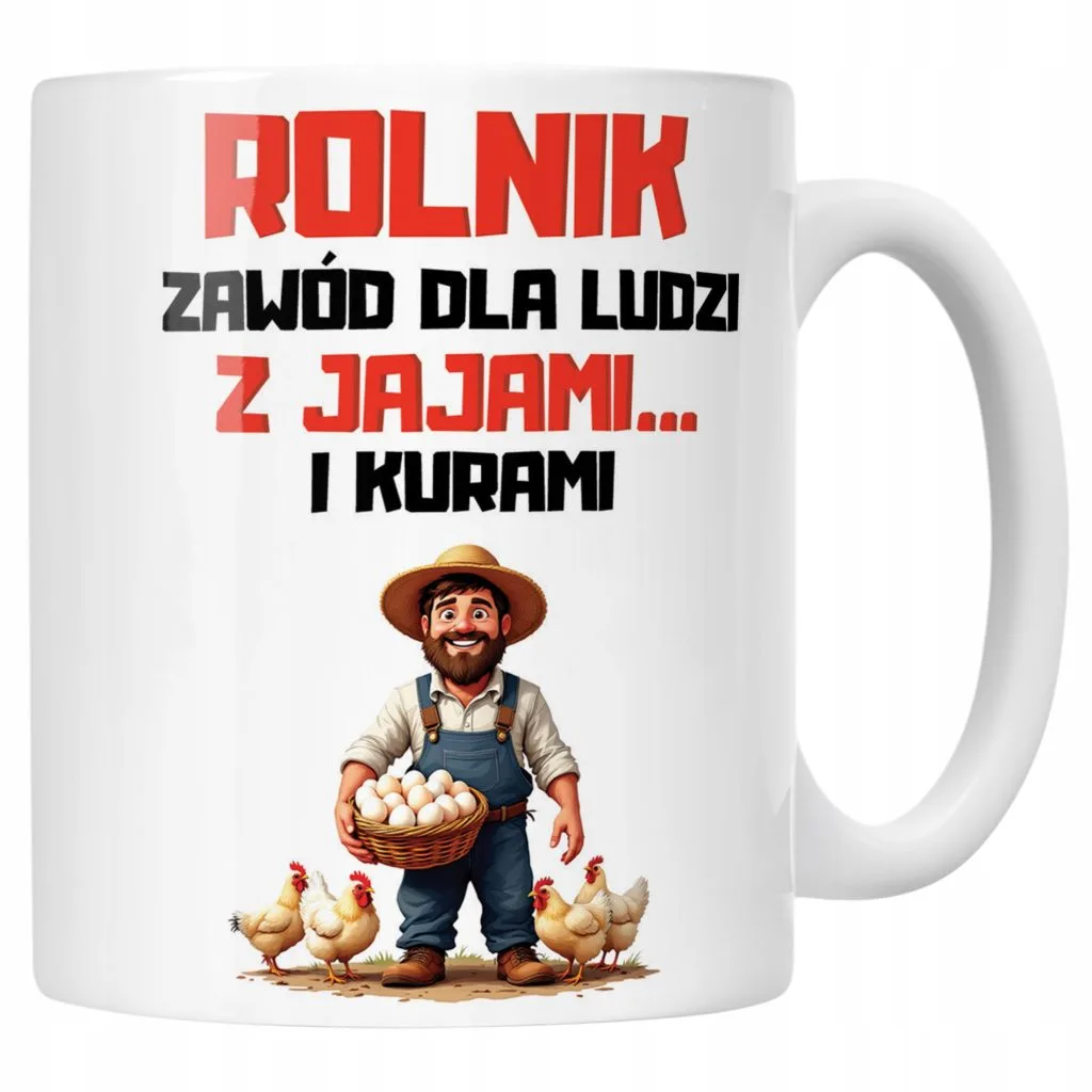 Kubek ceramiczny Rolnik Dla Rolnika Kury Zabawny Prezent Upominek