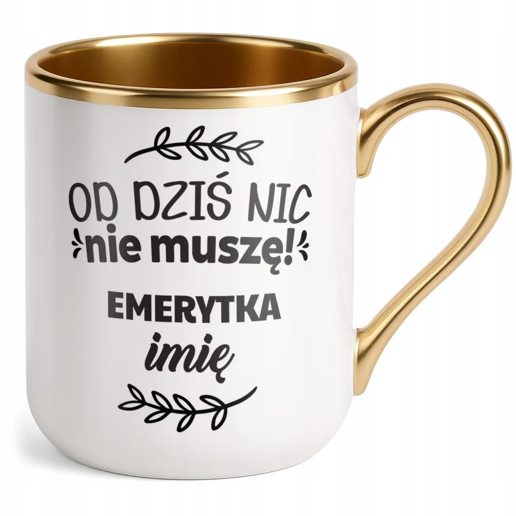 Kubek Premium Złoty Personalizowany z okazji Emerytury Prezent