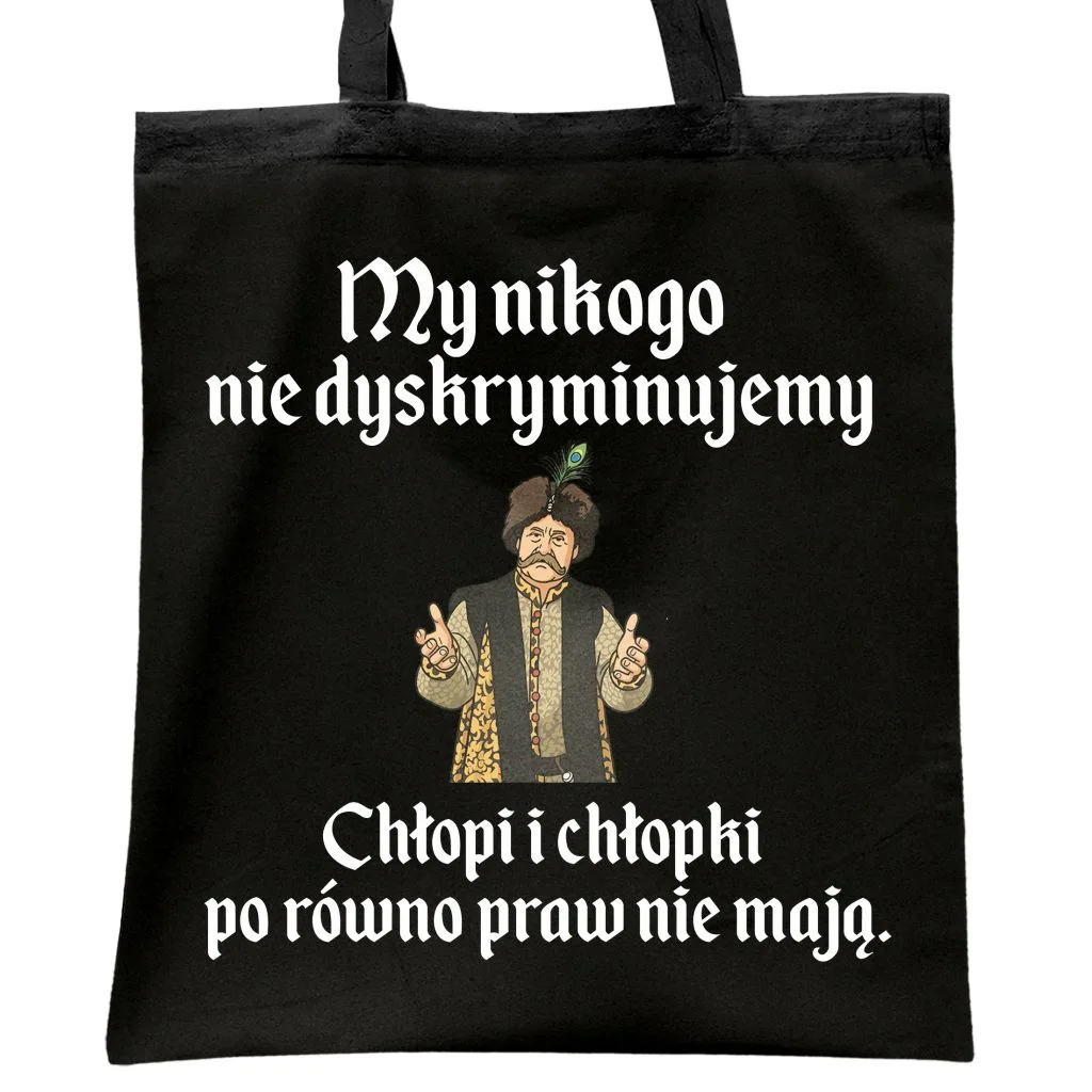 Torba bawełniana czarna na zakupy 1670 My Nikogo Nie Dyskryminujemy
