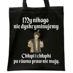 Torba bawełniana czarna na zakupy 1670 My Nikogo Nie Dyskryminujemy