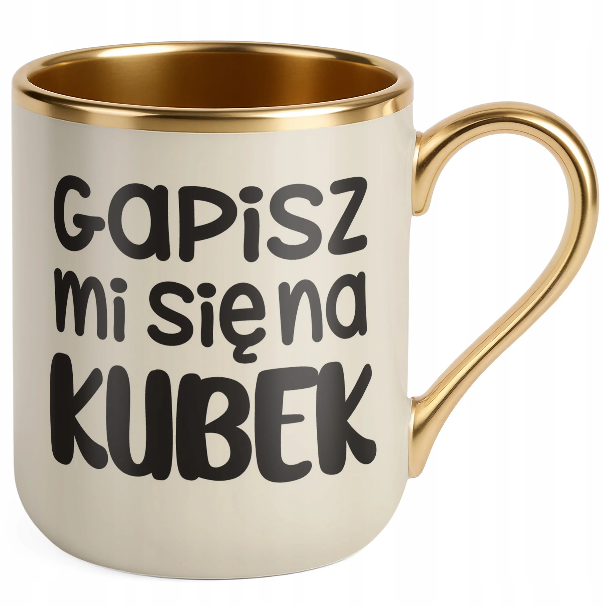 Kubek Premium Złoty Ecru Gapisz Mi Się Na Kubek Śmieszny Zabawny