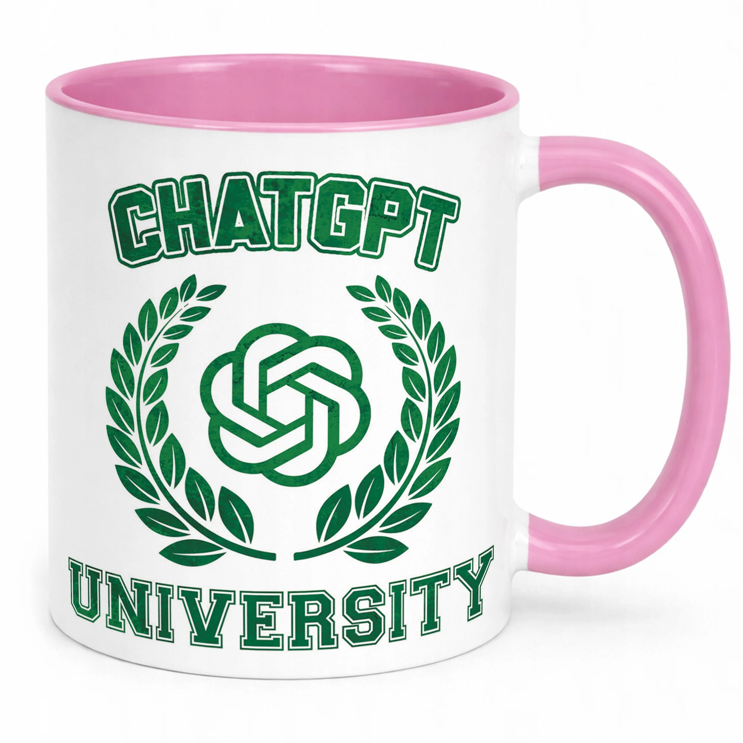 Kubek Różowy ChatGPT University Zabawny Prezent Upominek