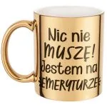 Złoty Kubek ceramiczny z okazji Emerytury Dla Emeryta Emerytki Prezent