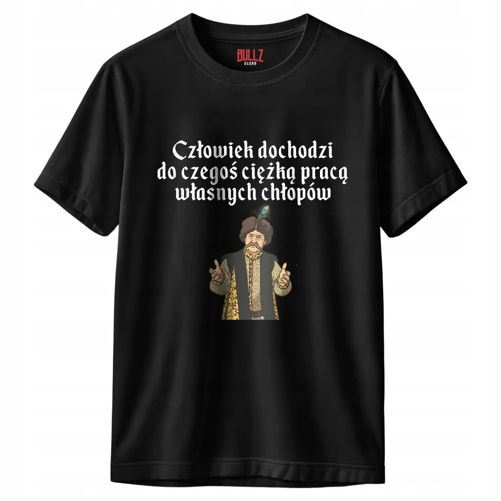 Koszulka czarna męska 1670 Człowiek Dochodzi Do Czegoś r. 3XL