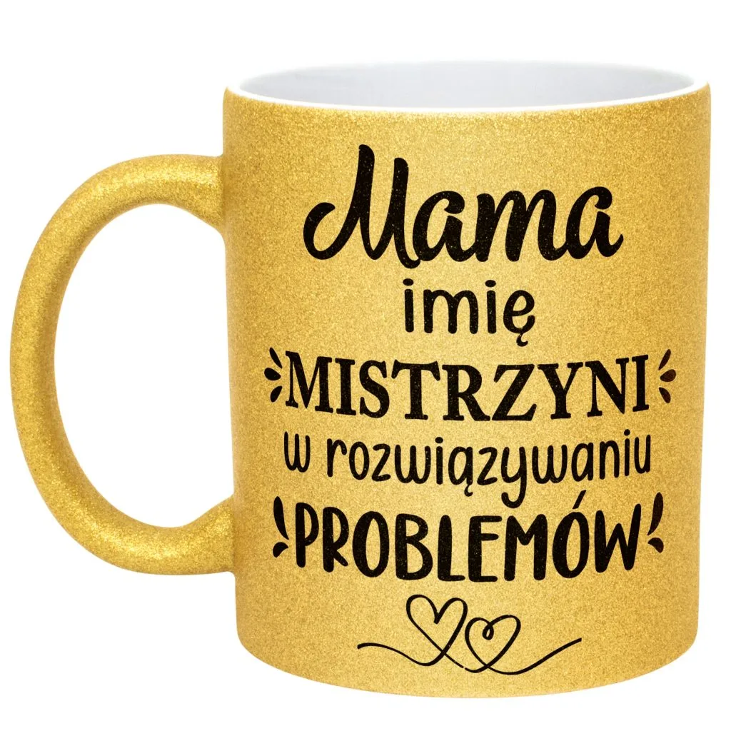 Złoty kubek brokatowy Personalizowany Dzień Matki Dla Mamy Prezent