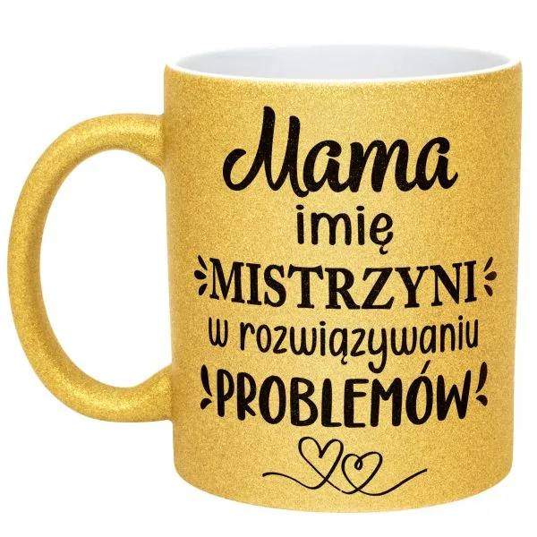 Złoty kubek brokatowy Personalizowany Dzień Matki Dla Mamy Prezent