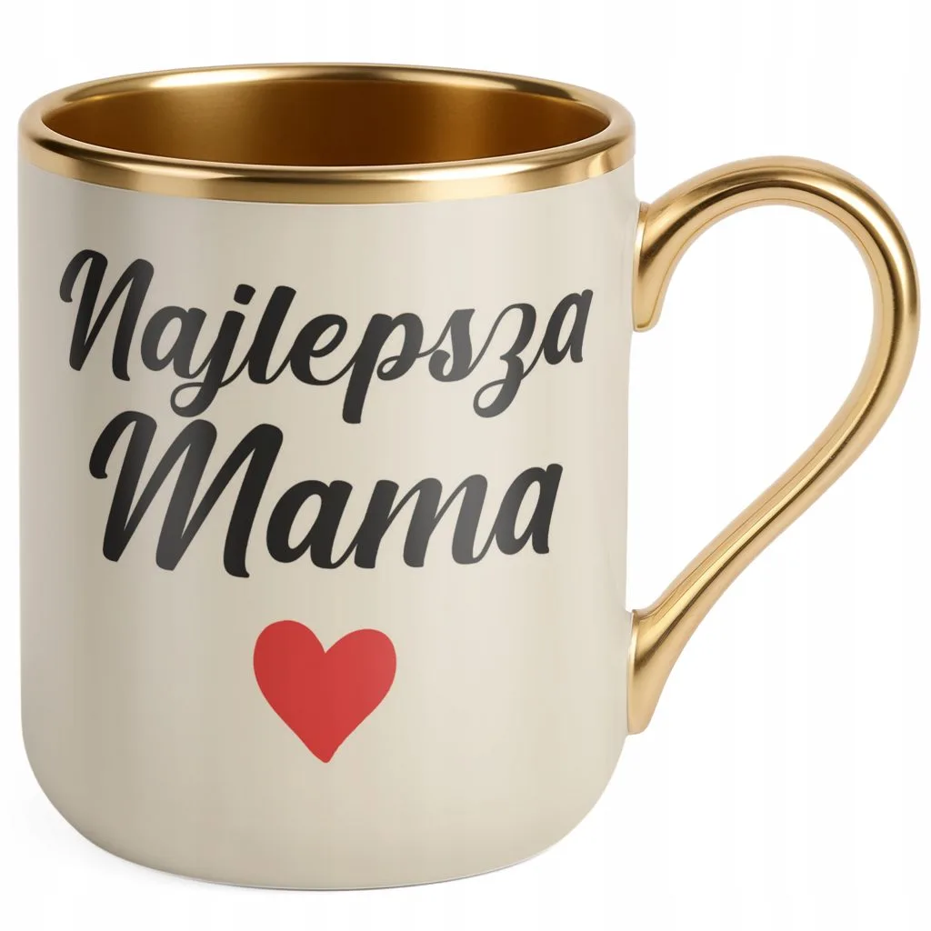 Kubek Premium Złoty Ecru Dzień Matki Dla Mamy Prezent Najlepsza Mama