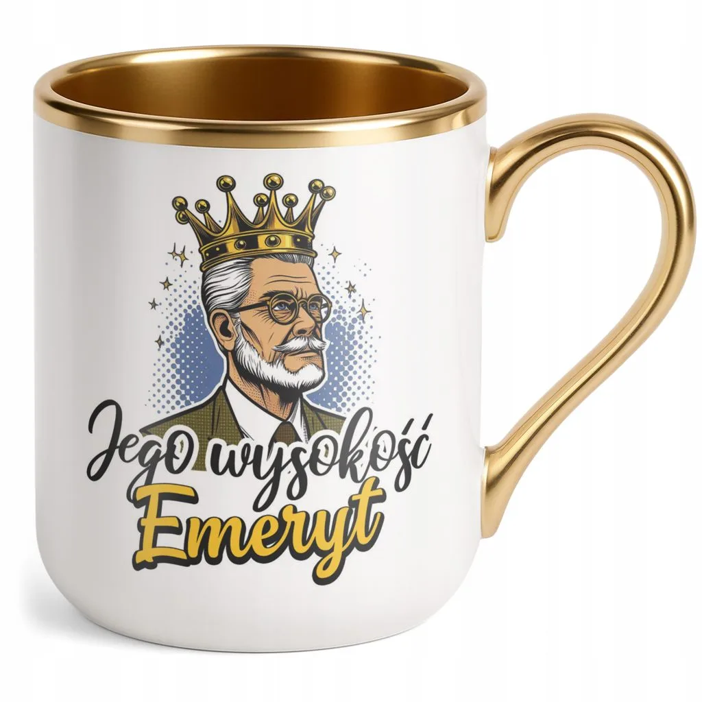 Kubek Premium Złoty Z okazji Emerytury Dla Emeryta Prezent
