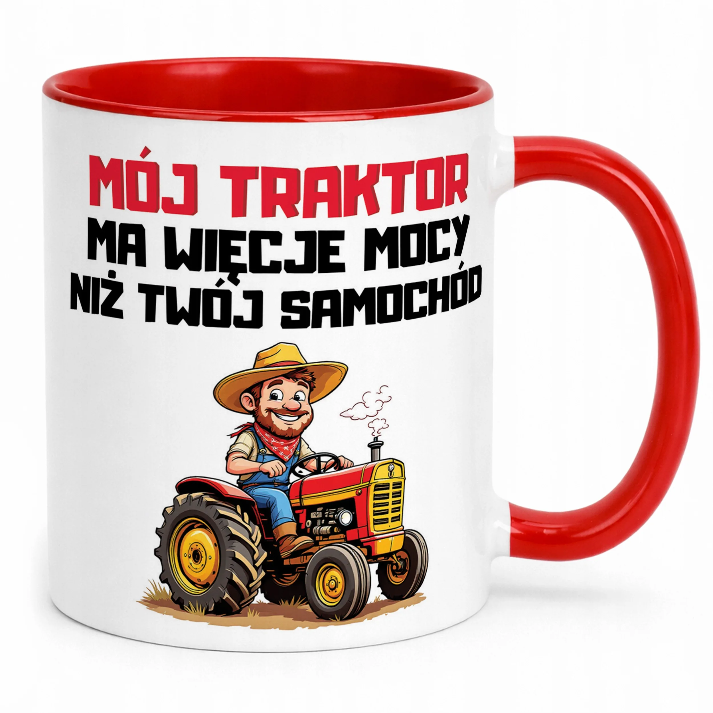 Kubek Czerwony Rolnik Dla Rolnika Traktor Zabawny Prezent Upominek