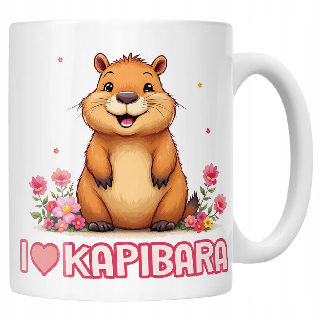 Kubek ceramiczny Kapibara Capybara Zwierzak Słodki Dla Dzieci Prezent