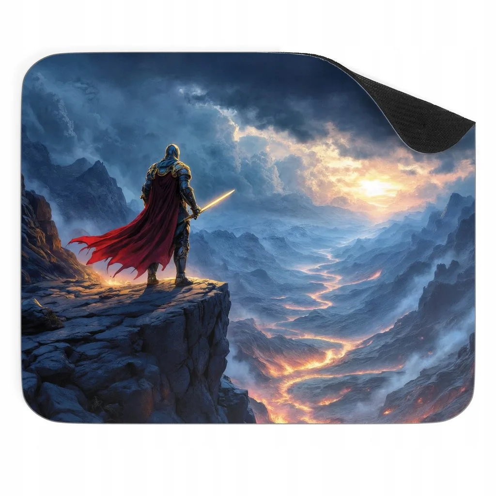 Podkładka pod mysz 22×18 cm Fantasy Rycerz Morze Rzeka