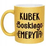 Złoty kubek brokatowy Z okazji Emerytury Dla Emeryta Prezent