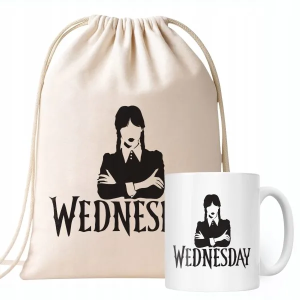 Zestaw Kubek + Plecak Nevermore Wednesday Addams Dla Fanów Prezent