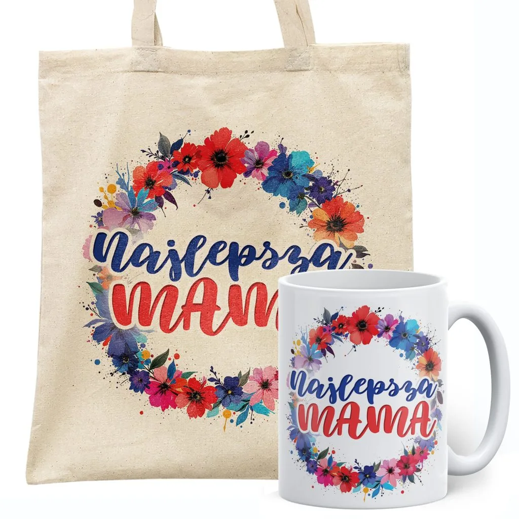 Zestaw Kubek + Torba Dzień Matki Dla Mamy Prezent Upominek