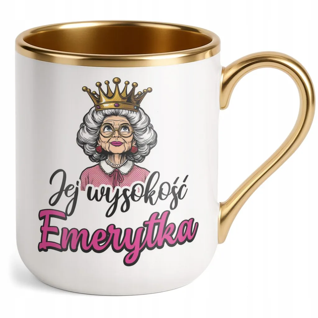 Kubek Premium Złoty Z okazji Emerytury Dla Emerytki Prezent