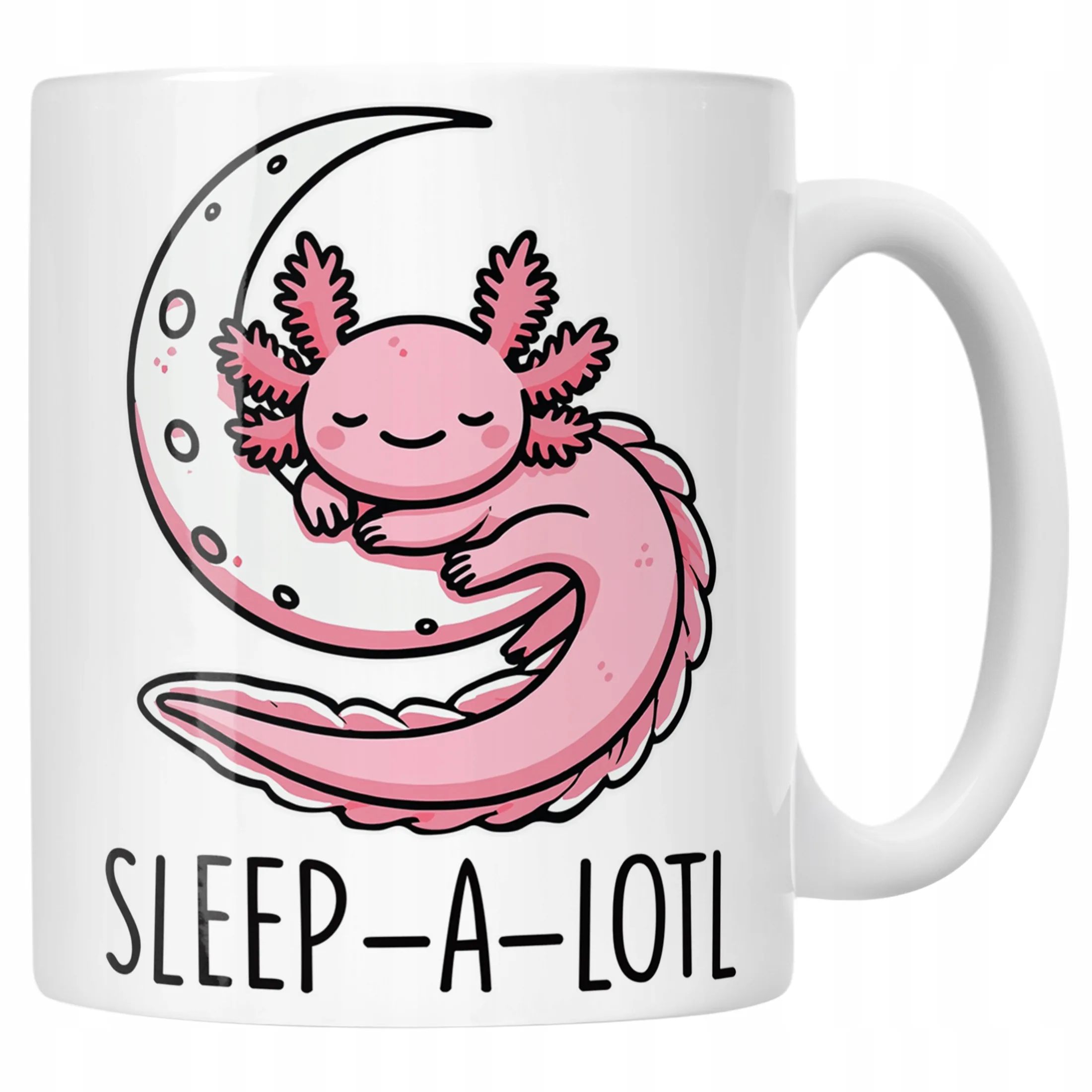 Kubek biały 330ml dla dziecka Aksolotl Axolotl Różowy Zwierzak Viral Trend