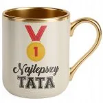 Kubek Premium Złoty Ecru Dzień Ojca Dla Taty Najlepszy Tata Prezent