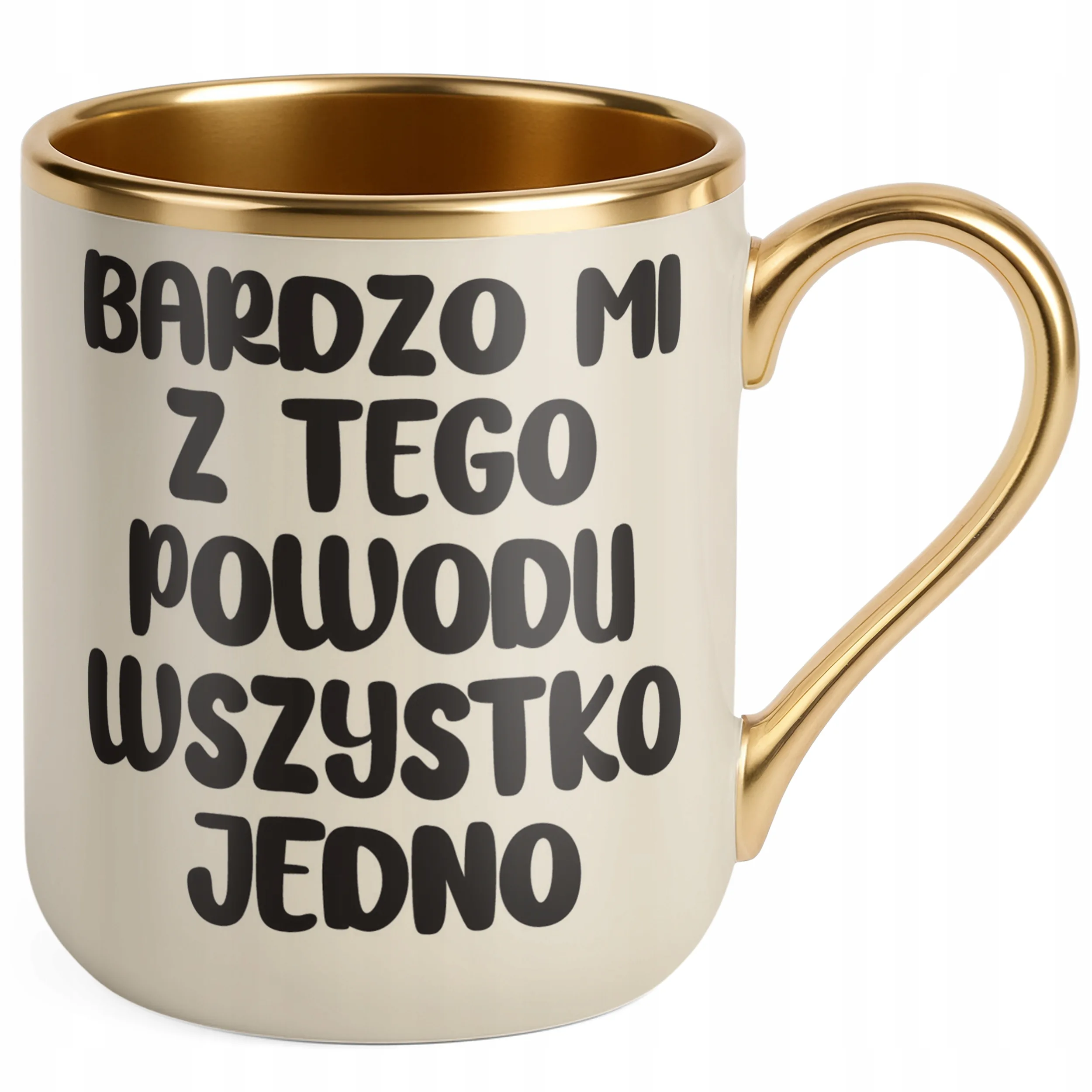 Kubek Premium Złoty Ecru Bardzo Mi Z Tego Powodu Śmieszny Zabawny