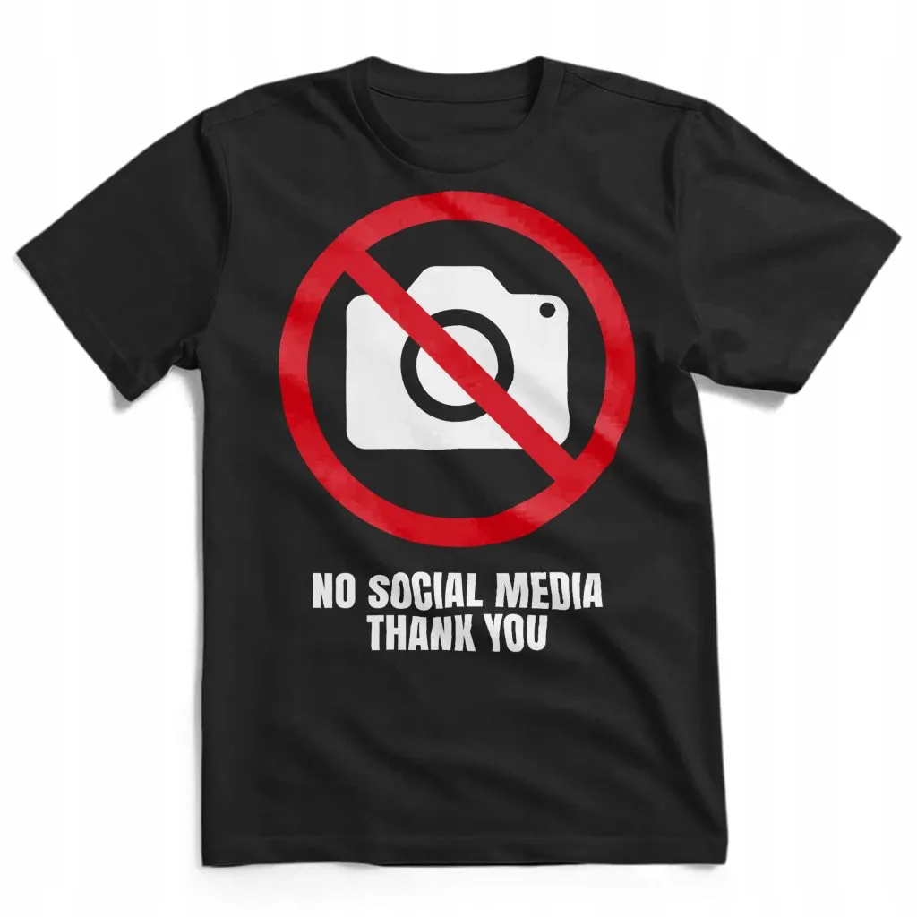 Koszulka męska czarna #NoSocialMedia Bez Social Mediów