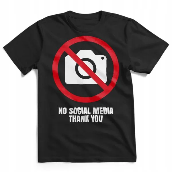 Koszulka męska czarna #NoSocialMedia Bez Social Mediów