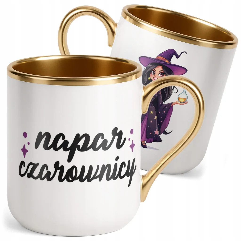 Kubek Premium Złoty Halloween Napar Czarownicy Dla Kobiety Prezent