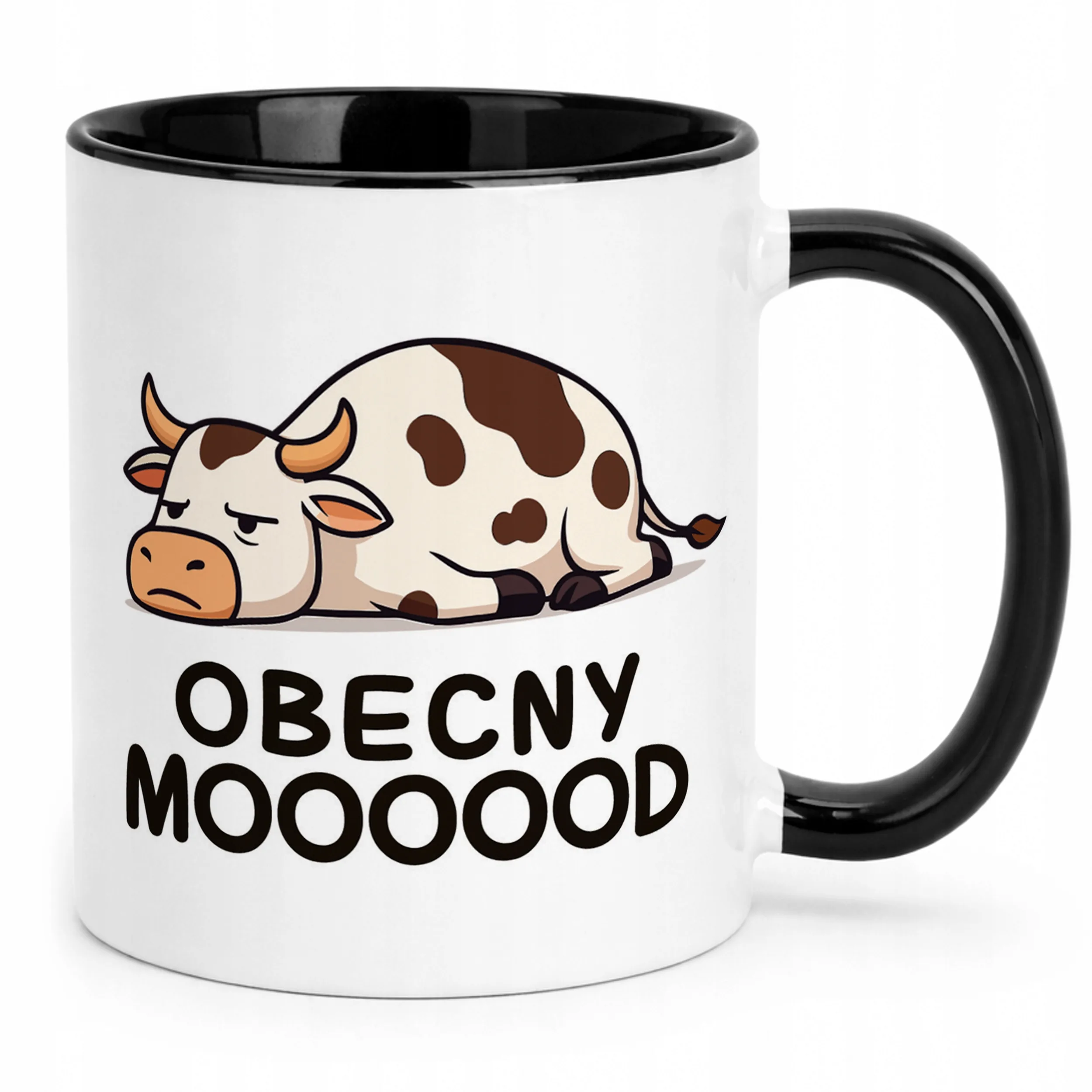 Kubek Czarny Obecny Mooood Śmieszny Zabawny Prezent