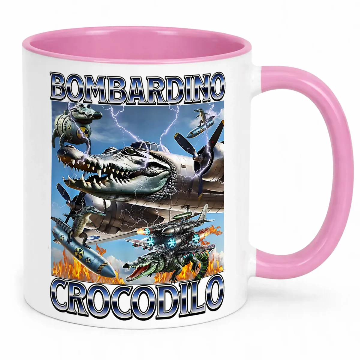 Kubek Różowy Bombardino Crocodilo viral tiktok brainrot