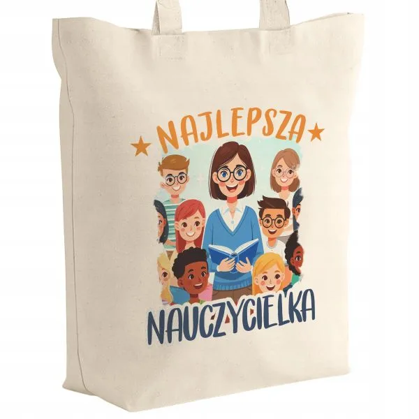 Torba bawełniana z dnem Dzień Nauczyciela Najlepsza Nauczycielka Prezent