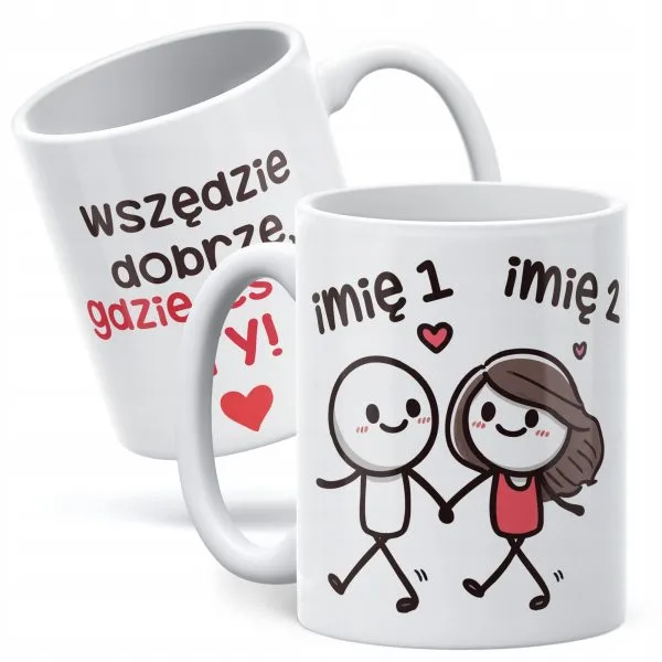 Kubek ceramiczny Personalizowany Walentynki Z imionami Dla Pary Prezent