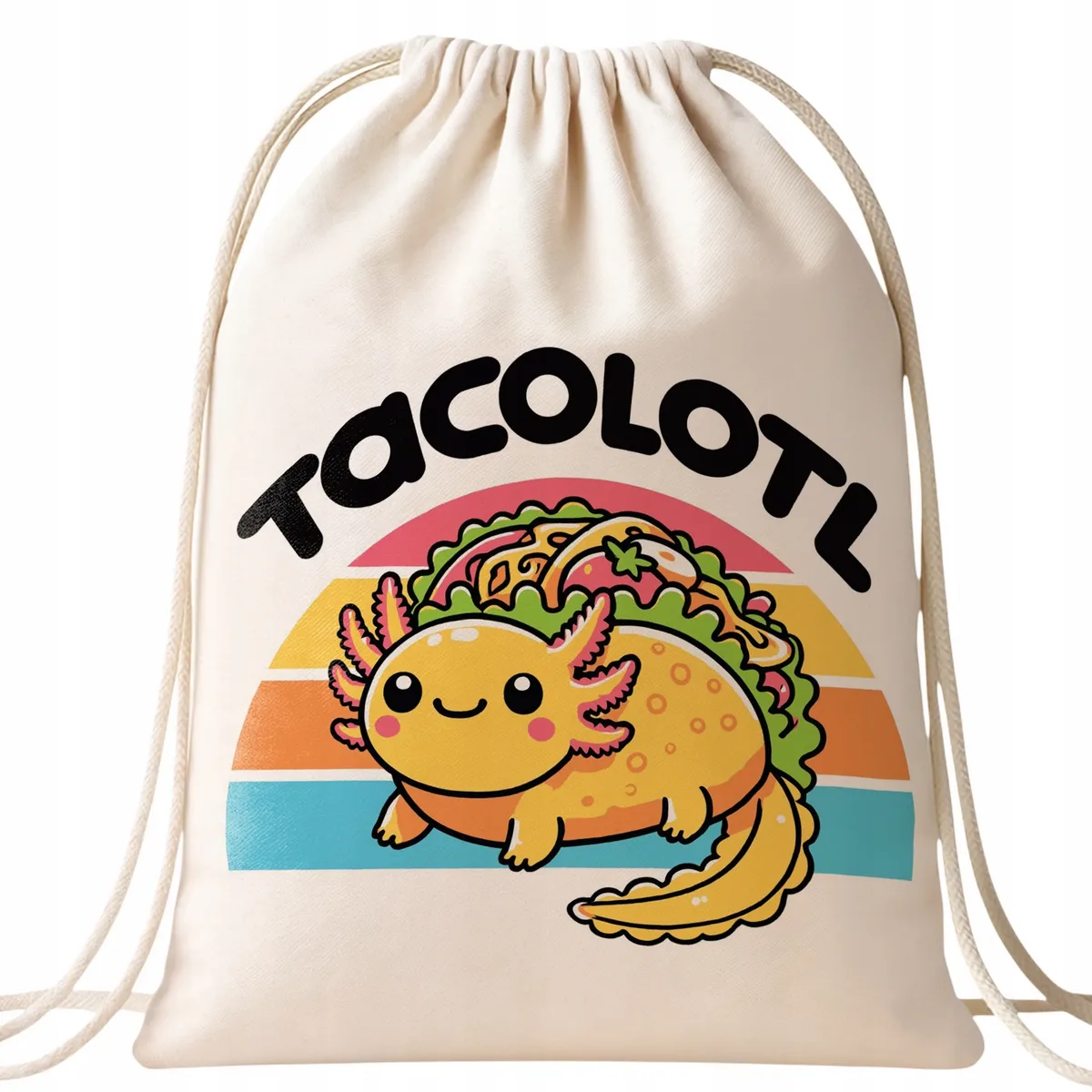 Worek bawełna ecru dla dziecka Aksolotl Axolotl Uśmiechnięty Różowy Trend